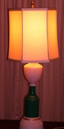 A Vintage Aladdin, 1938- Ivory Opal-(Alacite) Glass, E lectric , 26 inch Table Lamp