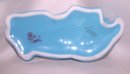 Limoges France,MOD-DEP-Papillion-Bassett Hound Trinket Box/ Blue With Gold Gilted Leaf Foilage