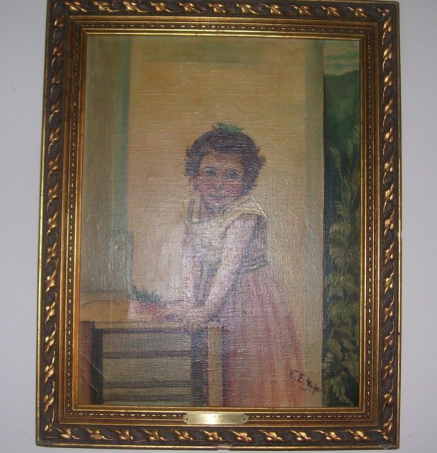 A 1937 Child Portrait Oil Painting, By Claire E.Wade,NAWA-AWCS- NY 1899-) After William A. Bouguereau, Italy 1825-1905, O/C , C.E. Wade 1937