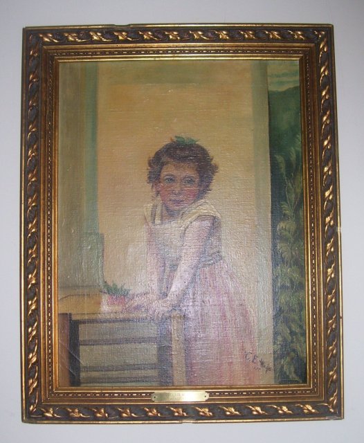 A 1937 Child Portrait Oil Painting, By Claire E.Wade,NAWA-AWCS- NY 1899-) After William A. Bouguereau, Italy 1825-1905, O/C , C.E. Wade 1937