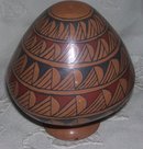 A Balck and Brown Geometric Olla Vase,