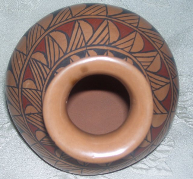 A Balck and Brown Geometric Olla Vase,