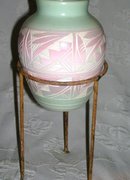 A Horizonal pottery vase, Hand painted by Native American Artist