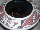 Margie of Arizona ,Decorated Art Pottery Bowl with Turquoise Gem stones by Margie of Arizona