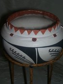 Native American Decorated Art Pottery Bowl by Lois Johnson