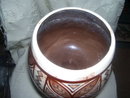 Handcrafted under glaze, with Geometric leaf motif pot by HALE AHI-koval Hawaii