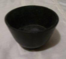 A Rare early 1900's Black Pottery Bowl=Signed ACUFF