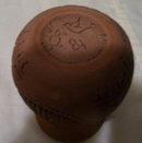 A Signed 1984 Mohawk Pottery hand decorated clay pottery vase