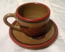 A Signed Nicaragua pottery cup and saucer