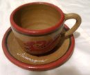 A Signed Nicaragua pottery cup and saucer