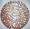 Frankoma Pottery wall plak--- Sequoyah Cherokee-Sapulpa Clay-ALPHABET Plate.