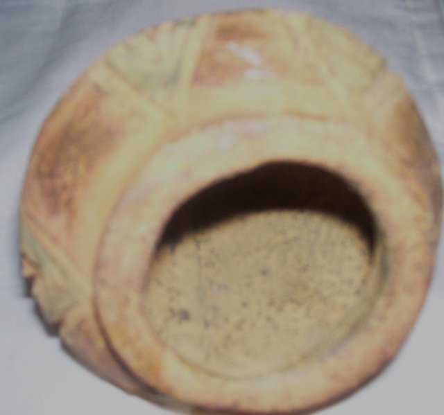 A Vintage old Hand crafted red clay Indian artifact vessel