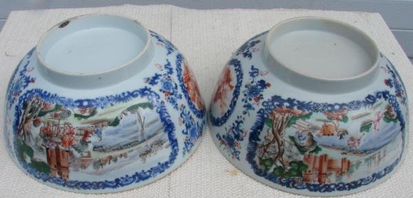 C. 1740-1760 CHINESE EXPORT PAIR EUROPEAN SUBJECT BOWLS