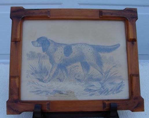 19TH CENTURY ENGLISH SPRINGER SPANIEL FOLK ART DRAWING