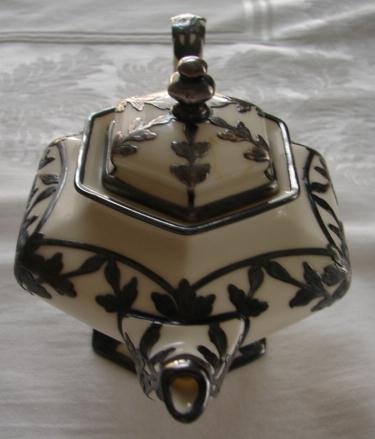 C. 1900 SILVER OVERLAY TEAPOT