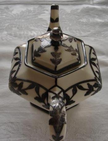 C. 1900 SILVER OVERLAY TEAPOT