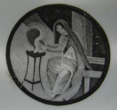 C. 1875 FRENCH GRISAILLE CUP/SAUCER