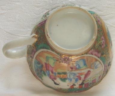 C. 1840 CHINESE EXPORT ROSE MEDALLION CUP/SAUCER