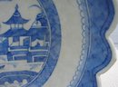 C. 1840 CHINESE EXPORT BLUE CANTON SAW TOOTH BOWL 10 1/4