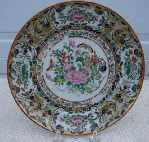 C. 1850 CHINESE EXPORT 1000 BLACK BUTTERFLY PLATE 8