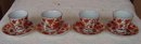 C. 1875 SET (4) SACRED BIRD AND BUTTERFLY DEMITASSE CUPS/SAUCERS