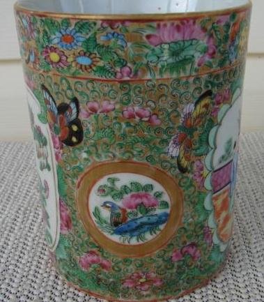 C.1820 CHINESE EXPORT ROSE MANDARIN MUG,HUGE