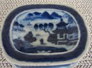 C. 1820 BLUE CANTON PAIR SALT TRENCHERS