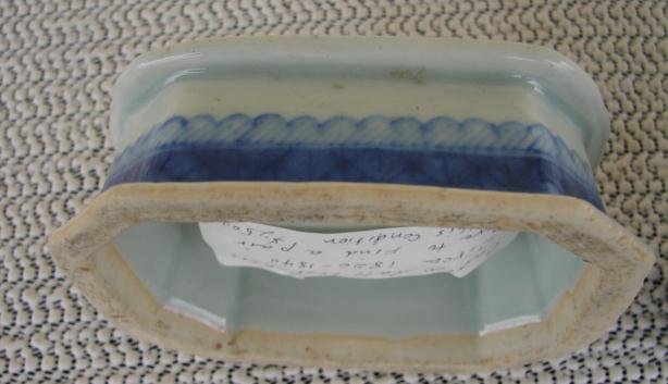 C. 1820 BLUE CANTON PAIR SALT TRENCHERS