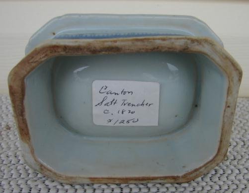 C. 1820 BLUE CANTON SALT TRENCHERS
