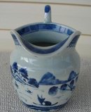 C. 1880 CHINESE EXPORT BLUE CANTON PITCHER/JUG
