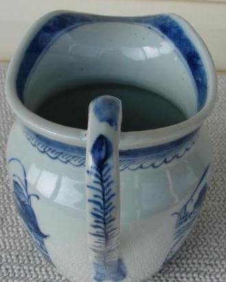 C. 1880 CHINESE EXPORT BLUE CANTON PITCHER/JUG