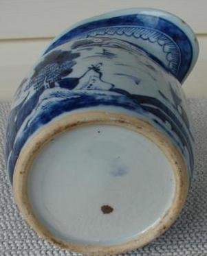 C. 1880 CHINESE EXPORT BLUE CANTON PITCHER/JUG