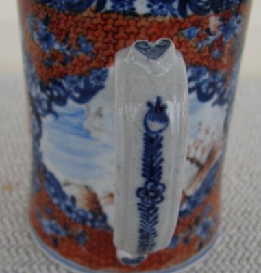 C. 1770 CHINESE EXPORT MANDARIN PALETTE MUG/TANKARD
