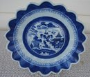 C. 1880 CHINESE EXPORT BLUE CANTON SAW TOOTH BOWL