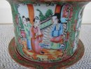 C. 1880 CHINESE EXPORT ROSE MEDALLION CACHE POT
