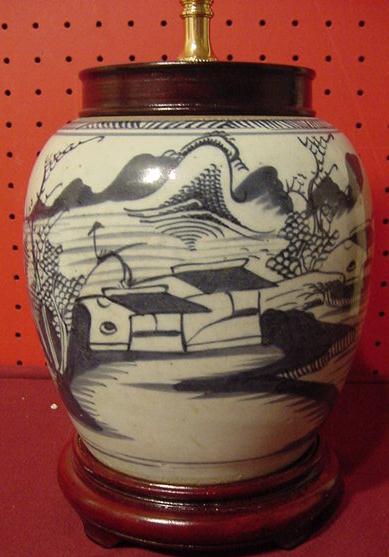 CHINESE EXPORT BLUE CANTON GINGER JAR