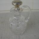 C. 1920 VICTORIAN CUT CRYSTAL CRUET W.SILVER STOPPER