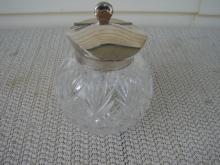 C. 1920 STERLING/CRYSTAL CUT GLASS PITCHER