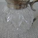 C. 1920 STERLING/CRYSTAL CUT GLASS PITCHER