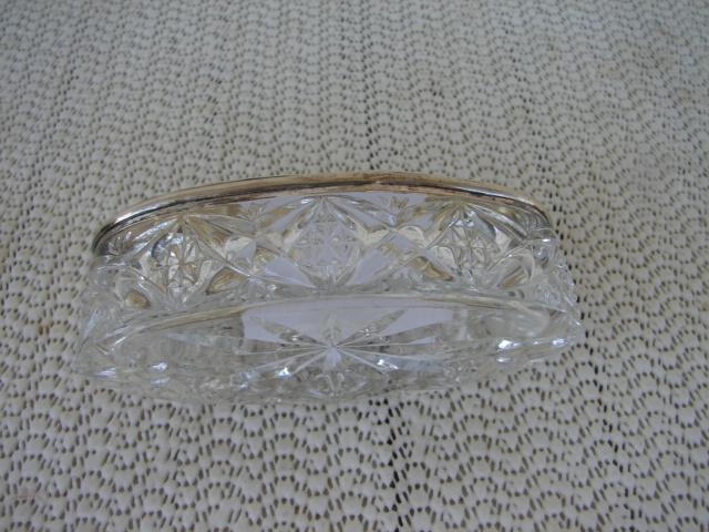 C. 1920 VICTORIAN STAMP BOX,STERLING AND CRYSTAL