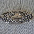C. 1920 VICTORIAN STAMP BOX,STERLING AND CRYSTAL