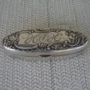C. 1920 VICTORIAN STAMP BOX,STERLING AND CRYSTAL