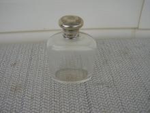 C. 1920 ENGLISH PERFUME BOTTLE W/STERLING TOP