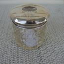 C. 1920 HAIR RECEIVER W/MONOGRAM,STERLING TOP