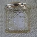 C. 1920 HAIR RECEIVER W/MONOGRAM,STERLING TOP