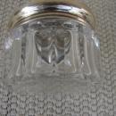 C. 1920 GLASS DRESSING JAR W/STERLING COVER