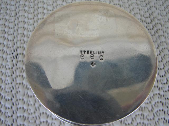 C. 1920 ROUND STERLING BOX W/COVER