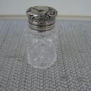 C. 1920 CRYSTAL GLASS MEDICINE BOTTLE/STERLING TOP