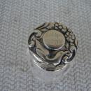 C. 1920 CRYSTAL GLASS MEDICINE BOTTLE/STERLING TOP