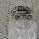C. 1920 CRYSTAL GLASS MEDICINE BOTTLE/STERLING TOP